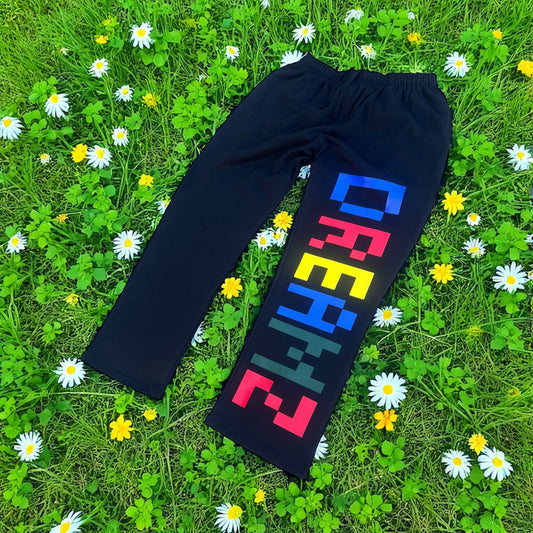 DREAMZ PIXEL SWEATPANTS (BLACK + MULTI)