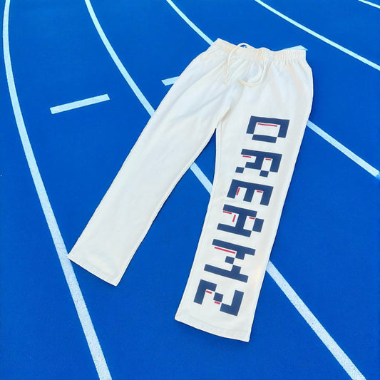 DREAMZ PIXEL SWEATPANTS (CREAM + NAVY/RED)